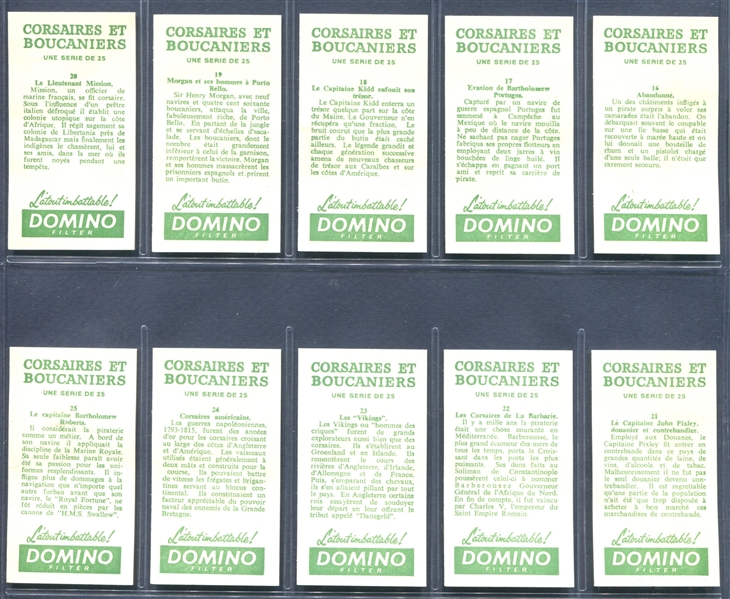 1961 Domino Corsaires et Boucaniers Near Complete Set of (23/25) Cards