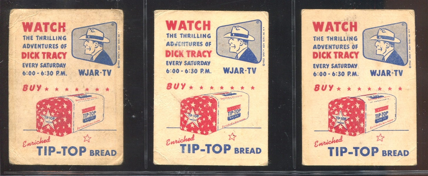 D94-6A Tip Top Bread Dick Tracy Complete Set of (10) Cards Plus (2) Duplicates