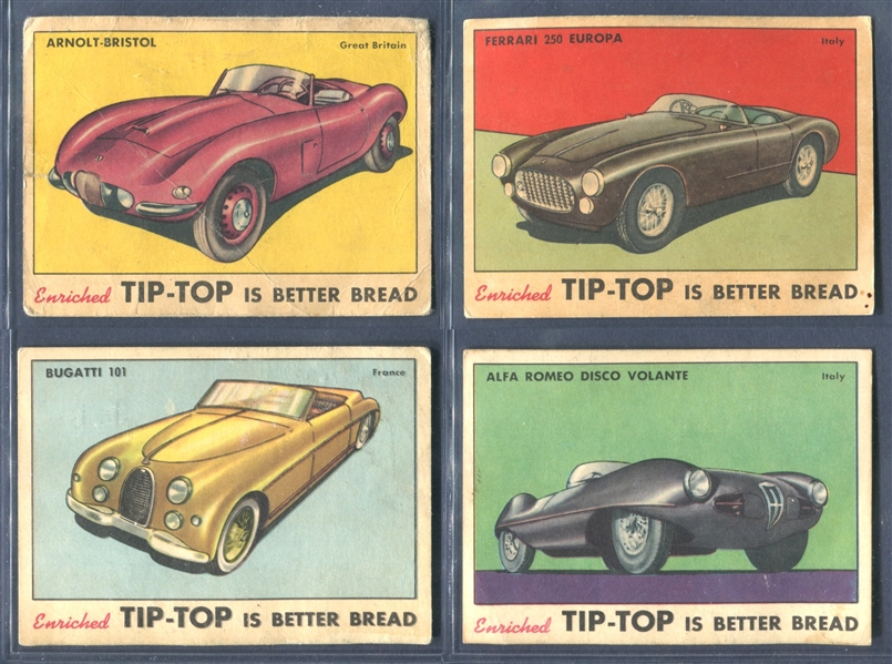 D94-5 Tip Top Bread Sports Cars Lot of (15) Cards