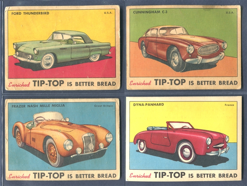 D94-5 Tip Top Bread Sports Cars Lot of (15) Cards