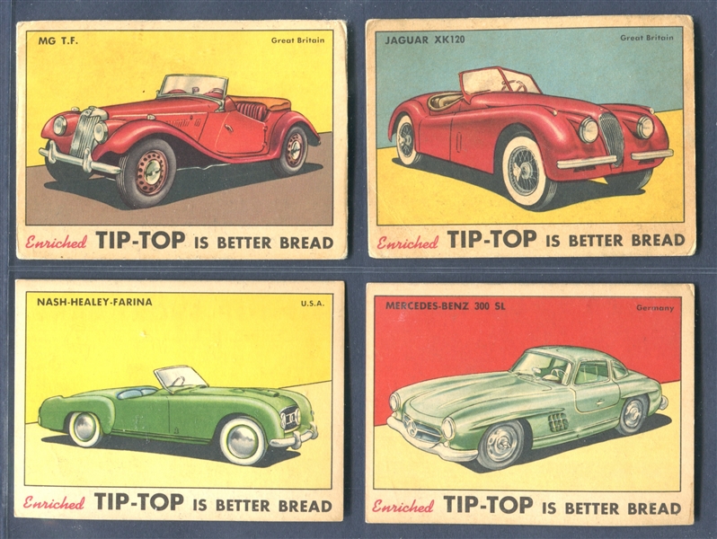 D94-5 Tip Top Bread Sports Cars Lot of (15) Cards