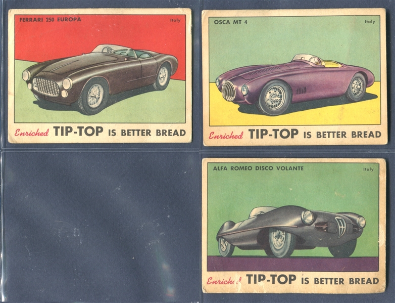 D94-5 Tip Top Bread Sports Cars Lot of (15) Cards