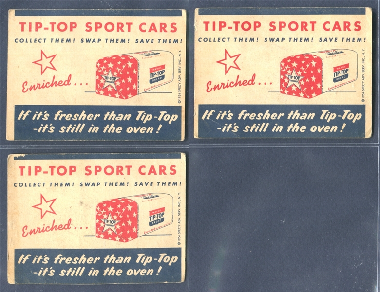 D94-5 Tip Top Bread Sports Cars Lot of (15) Cards