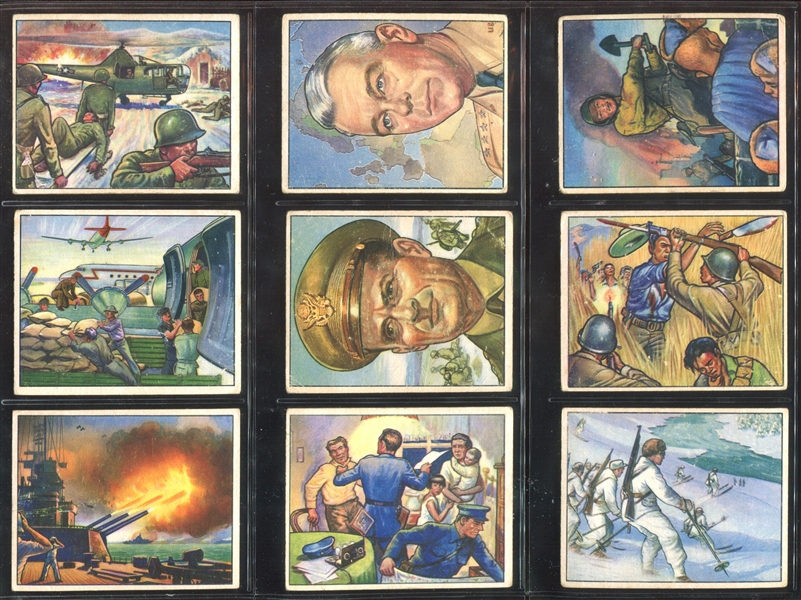 1951 Bowman Red Menace Lot of (12) Cards with Mao