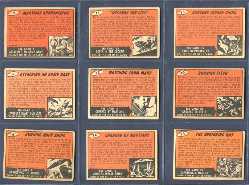 1965 A. & B.C. Mars Attacks Lot of (16) With Checklist