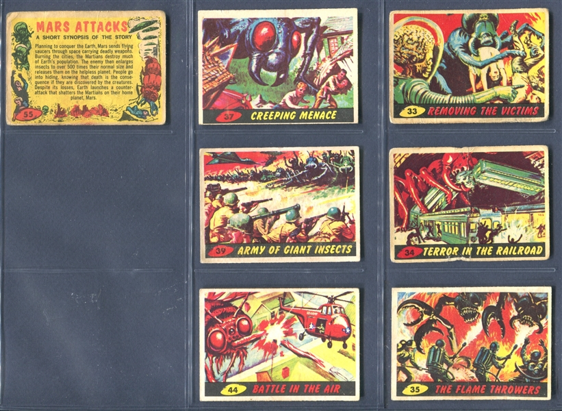 1965 A. & B.C. Mars Attacks Lot of (16) With Checklist