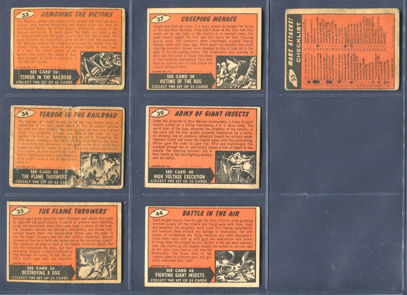 1965 A. & B.C. Mars Attacks Lot of (16) With Checklist