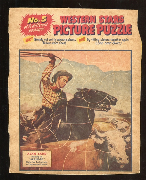 F-UNC Quaker Puffed Wheat Set of (8) Western Stars Picture Puzzle's