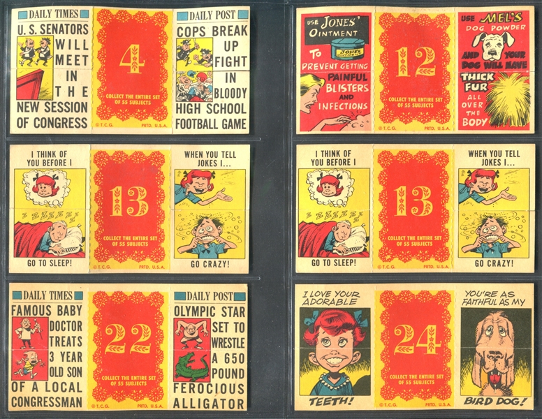 1950's to 1970's Topps Foldee Lot of (29) Cards from (3) Different Sets