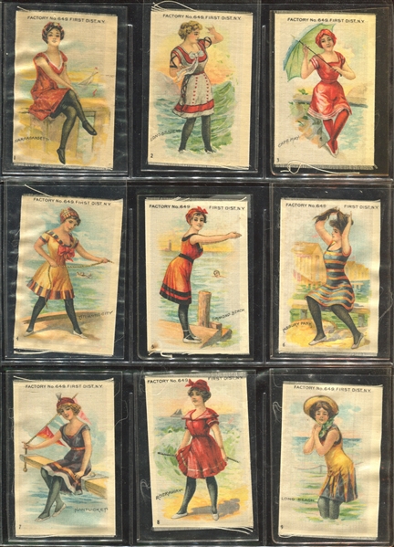 S56 American Tobacco Company Bathing Girl Silks Complete Set of (25) Silks