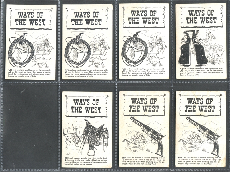 D89 Bond Bread Hopalong Cassidy Ways of the West Lot of (17) Cards From Both Types