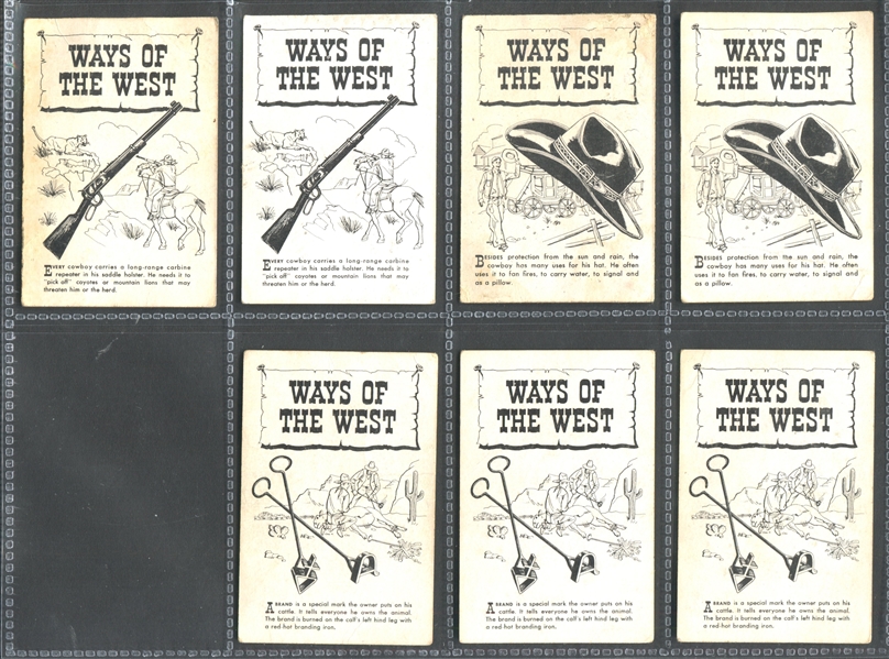 D89 Bond Bread Hopalong Cassidy Ways of the West Lot of (17) Cards From Both Types