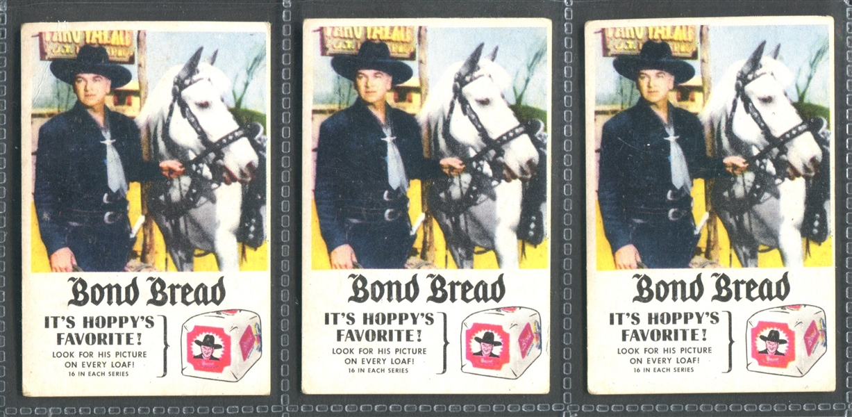 D89 Bond Bread Hopalong Cassidy Ways of the West Lot of (17) Cards From Both Types