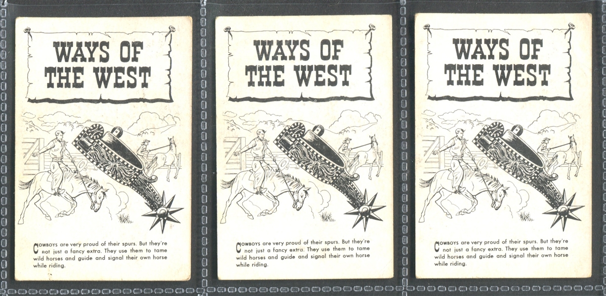 D89 Bond Bread Hopalong Cassidy Ways of the West Lot of (17) Cards From Both Types